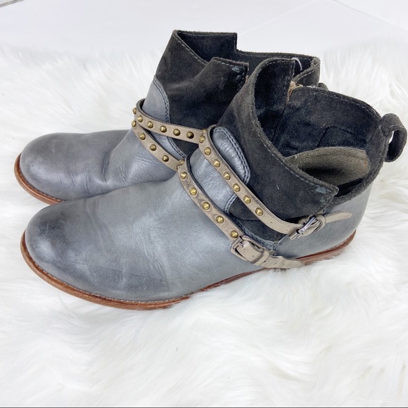 Alberto Fermani Stud Strap Gray Ankle Bootie 8 - Picture 2 of 8